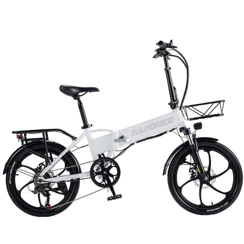 RANDRIDE YA20 Folding Electric Bike 48V 12.8Ah Ebike with Dual Disc Brakes