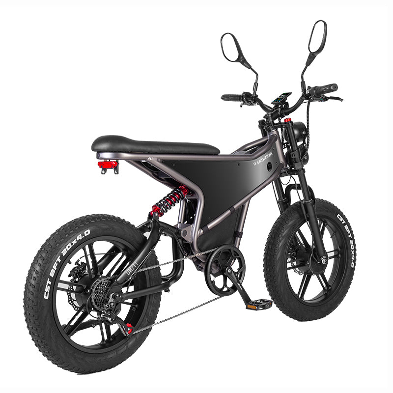 RANDRIDE DM711 20inch Electric Mountain Bike 2000W 20Ah Dual Motors Ebike with Rear Review Mirrors
