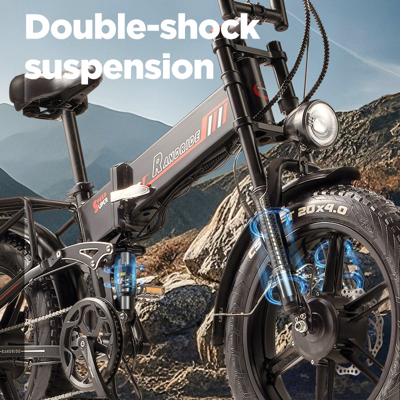 RANDRIDE YX20M PLUS Dual Motors 2000W 20Ah Folding Electric Bike with Hydraulic Brakes