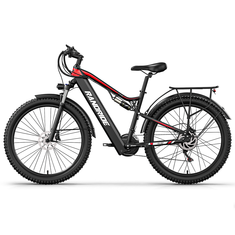 RANDRIDE YG90B: Full Suspension Electric Mountain Bike 1000W 17Ah with SHIMANO Hydraulic Brakes