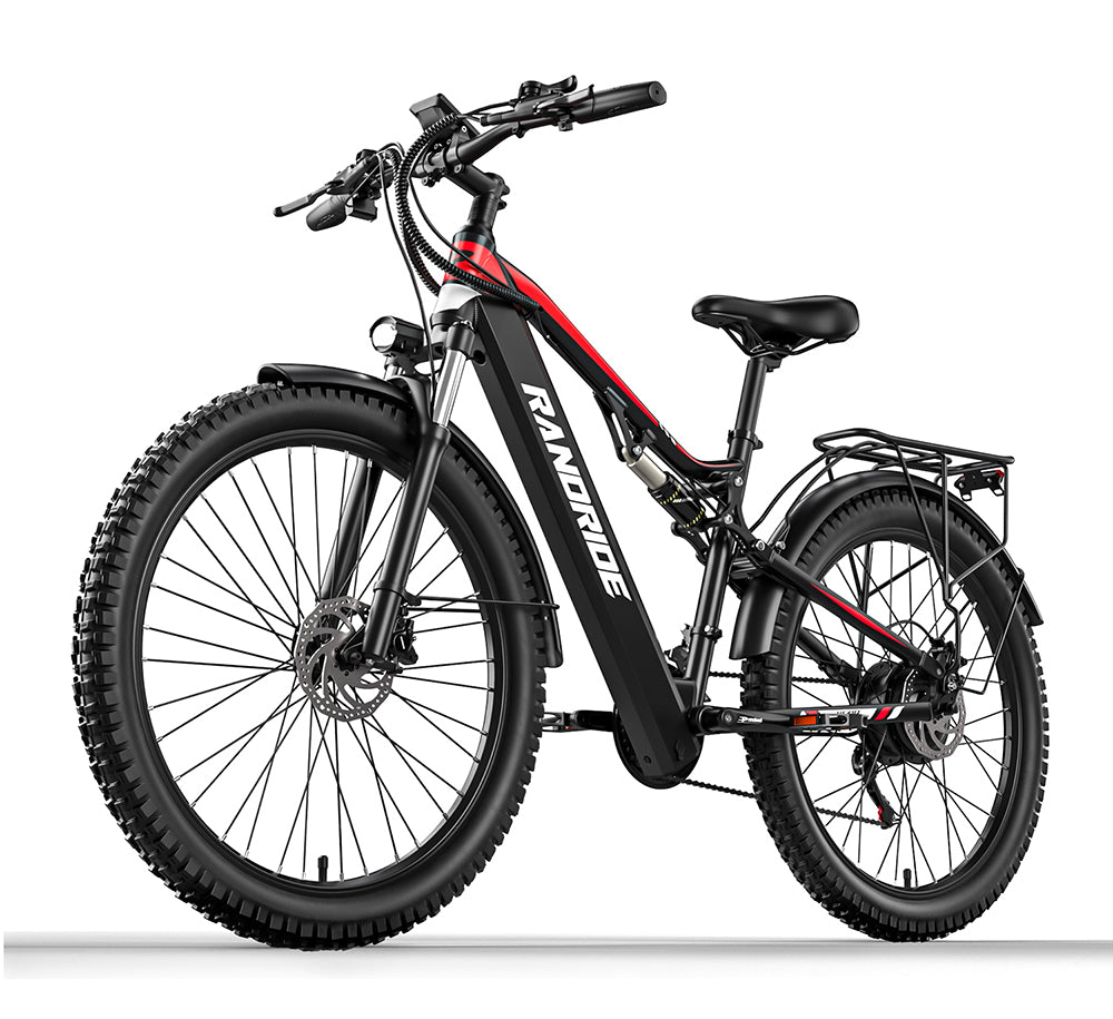 RANDRIDE YG90B: Full Suspension Electric Mountain Bike 1000W 17Ah with SHIMANO Hydraulic Brakes