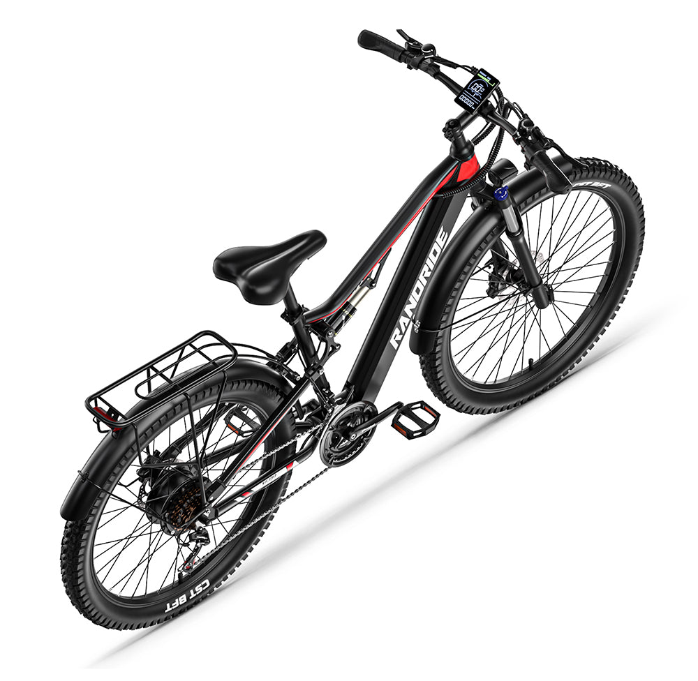 RANDRIDE YG90B: Full Suspension Electric Mountain Bike 1000W 17Ah with SHIMANO Hydraulic Brakes