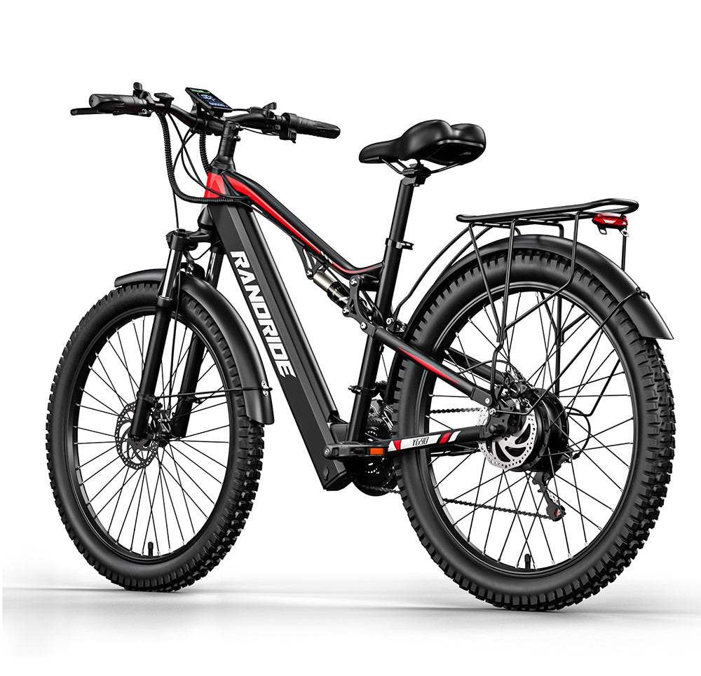 RANDRIDE YG90B: Full Suspension Electric Mountain Bike 1000W 17Ah with SHIMANO Hydraulic Brakes