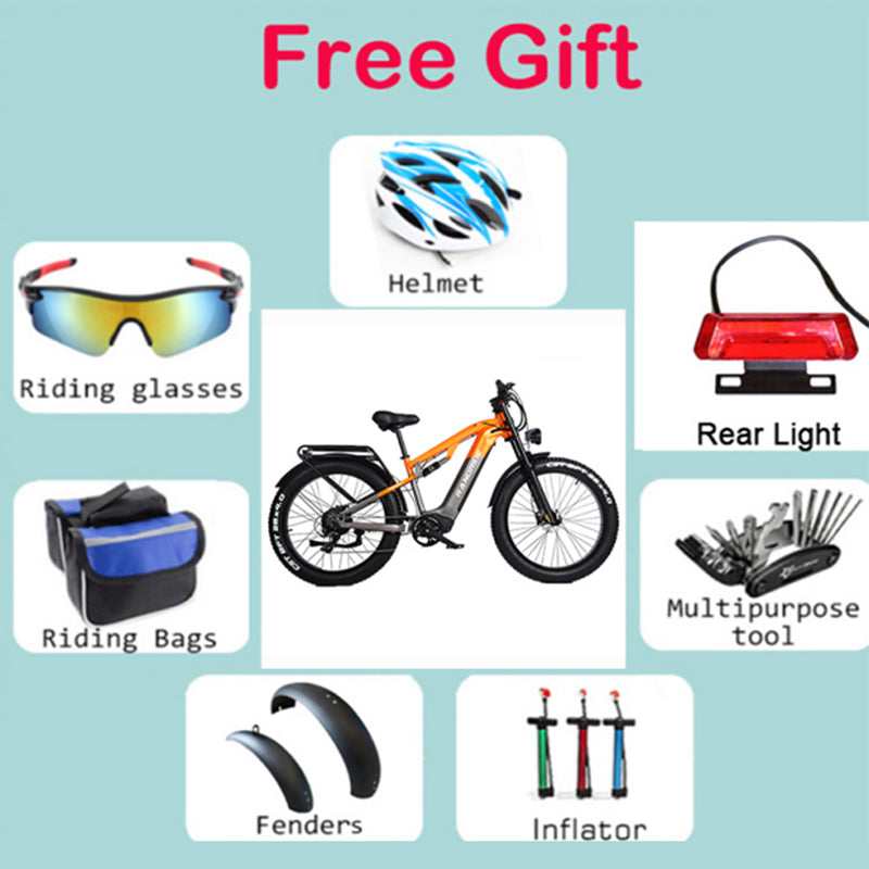 RANDRIDE YX80 Electric Bike 1500W 20Ah Mountain Bike with Hydraulic Brakes and Forks in EU US Stock