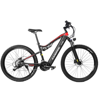 RANDRIDE YG90B-Black full suspension Electric mountain bikes with SHIMANO Hydraulic Brake