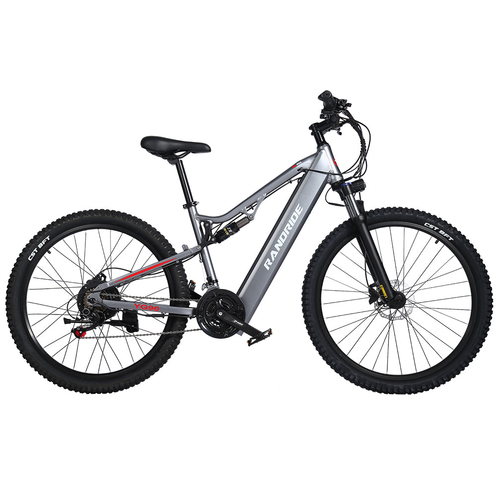 RANDRIDE YG90-Gray full suspension Electric mountain bikes with SHIMANO Hydraulic Brake