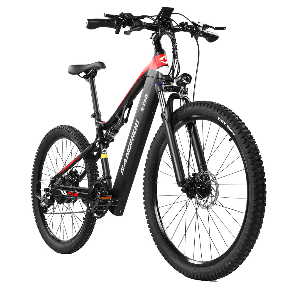 RANDRIDE YG90B-Black full suspension Electric mountain bikes with SHIMANO Hydraulic Brake