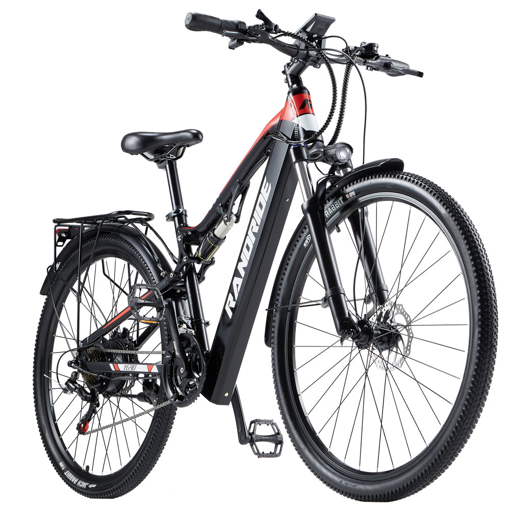 RANDRIDE YG90-29: Full Suspension Electric Mountain Bike 1000W 17Ah with SHIMANO Hydraulic Brakes 29 Inch Tire