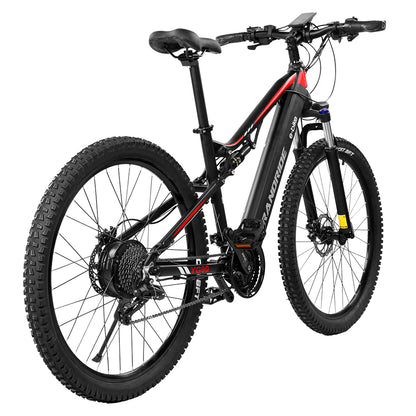 RANDRIDE YG90B-Black full suspension Electric mountain bikes with SHIMANO Hydraulic Brake