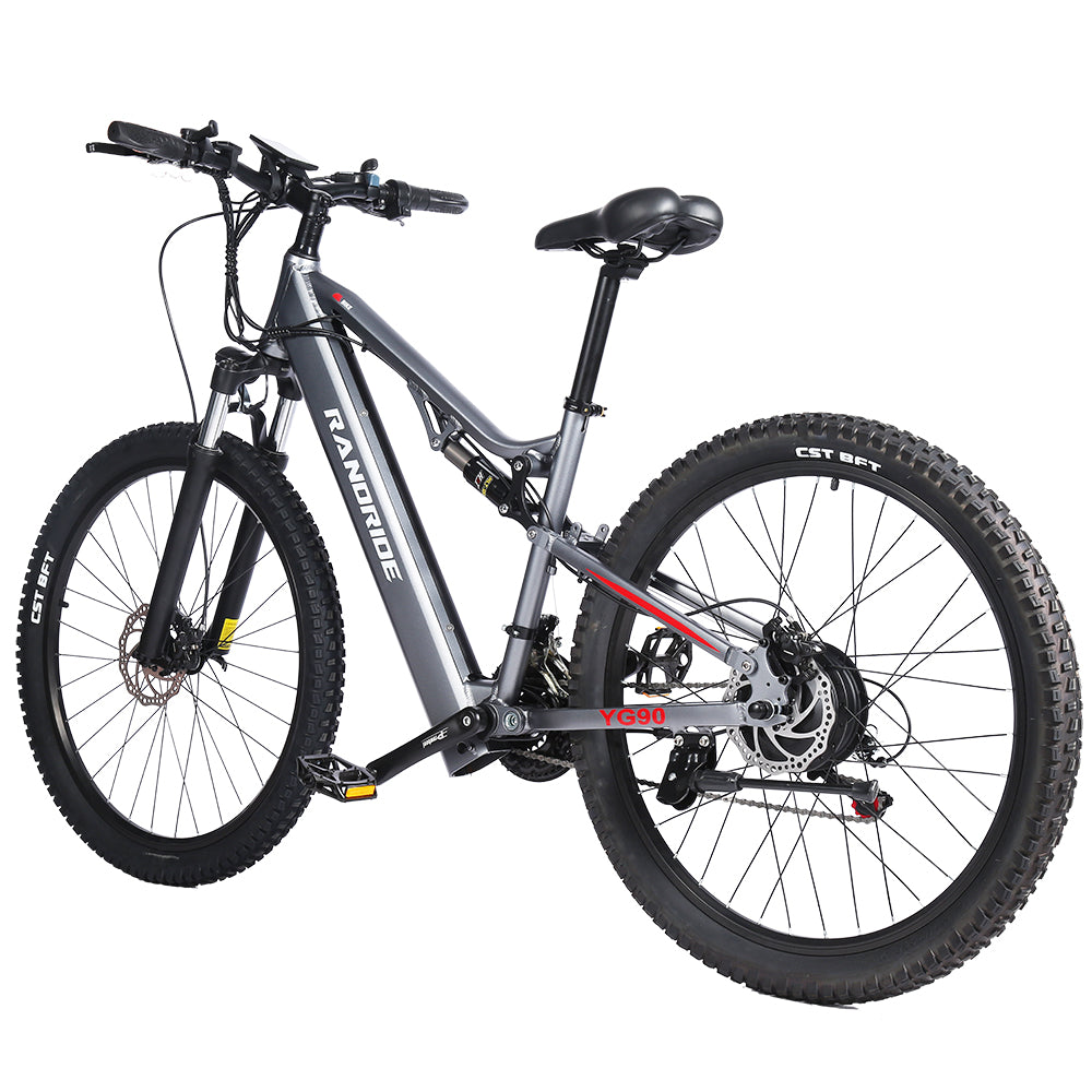 RANDRIDE YG90-Gray full suspension Electric mountain bikes with SHIMANO Hydraulic Brake