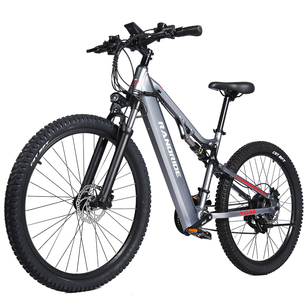 RANDRIDE YG90-Gray full suspension Electric mountain bikes with SHIMANO Hydraulic Brake