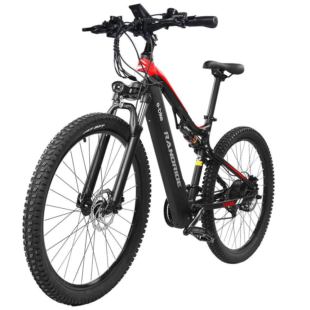 RANDRIDE YG90B-Black full suspension Electric mountain bikes with SHIMANO Hydraulic Brake