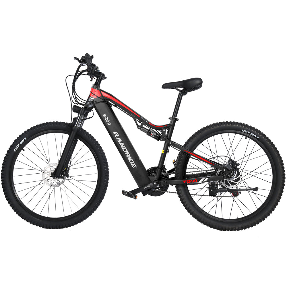 RANDRIDE YG90B-Black full suspension Electric mountain bikes with SHIMANO Hydraulic Brake