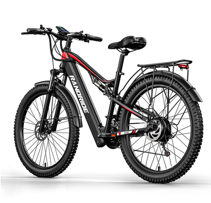 RANDRIDE YG90B: Full Suspension Electric Mountain Bike 1000W 17Ah with SHIMANO Hydraulic Brakes